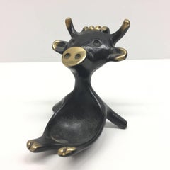 Midcentury Brass Cow Business Cards Holder by Walter Bosse - WOW deal