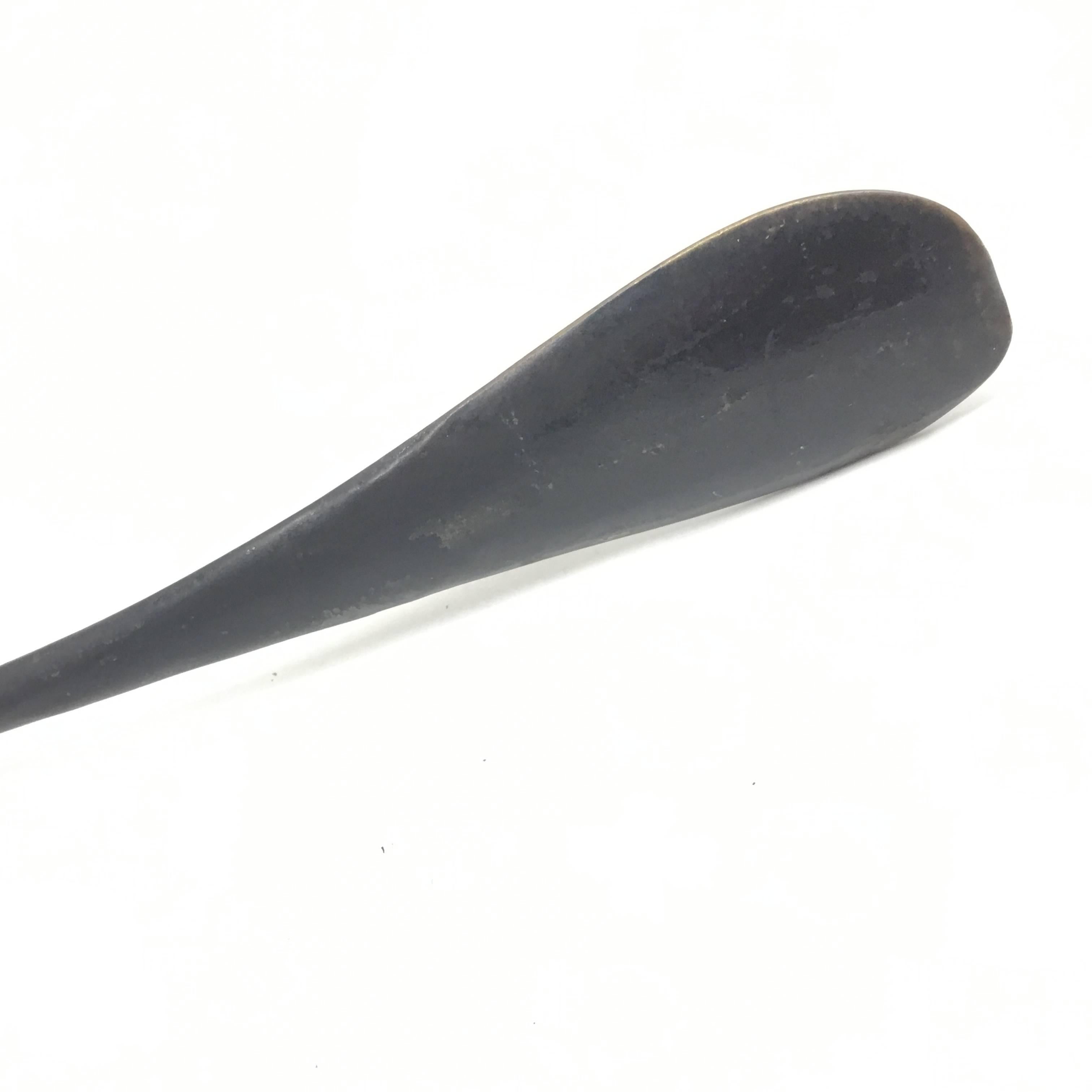 Ebonized Midcentury Brass Shoehorn by Walter Bosse For Sale