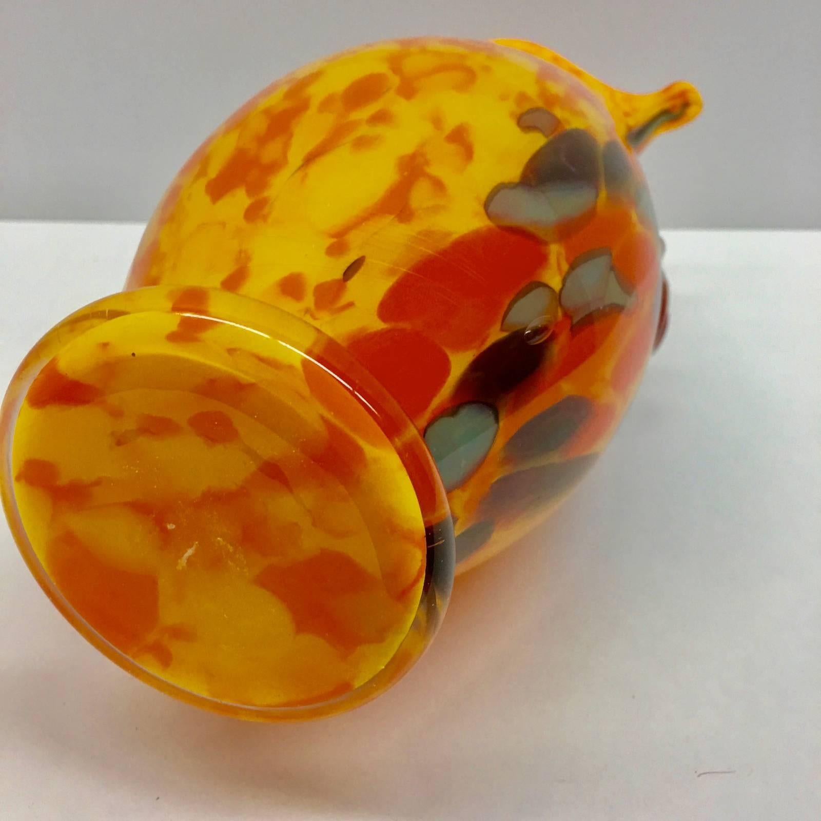 Large Murano Swirl Art Glass Owl Vase 1970s Style- In Good Condition In Frisco, TX