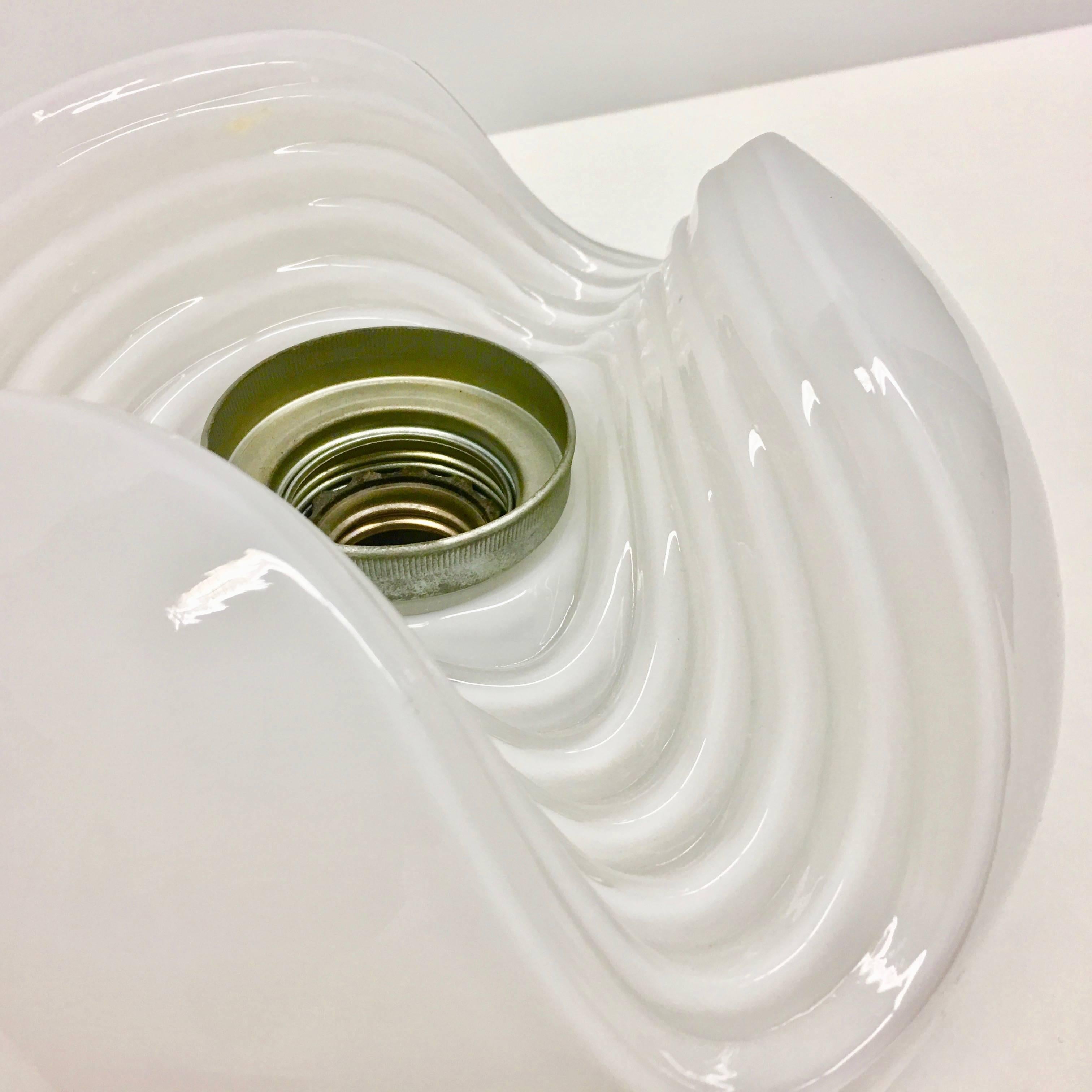 Peill & Putzler Glass Vintage Biomorphic Flush Mount Koch Lowy, 1960s In Good Condition In Frisco, TX