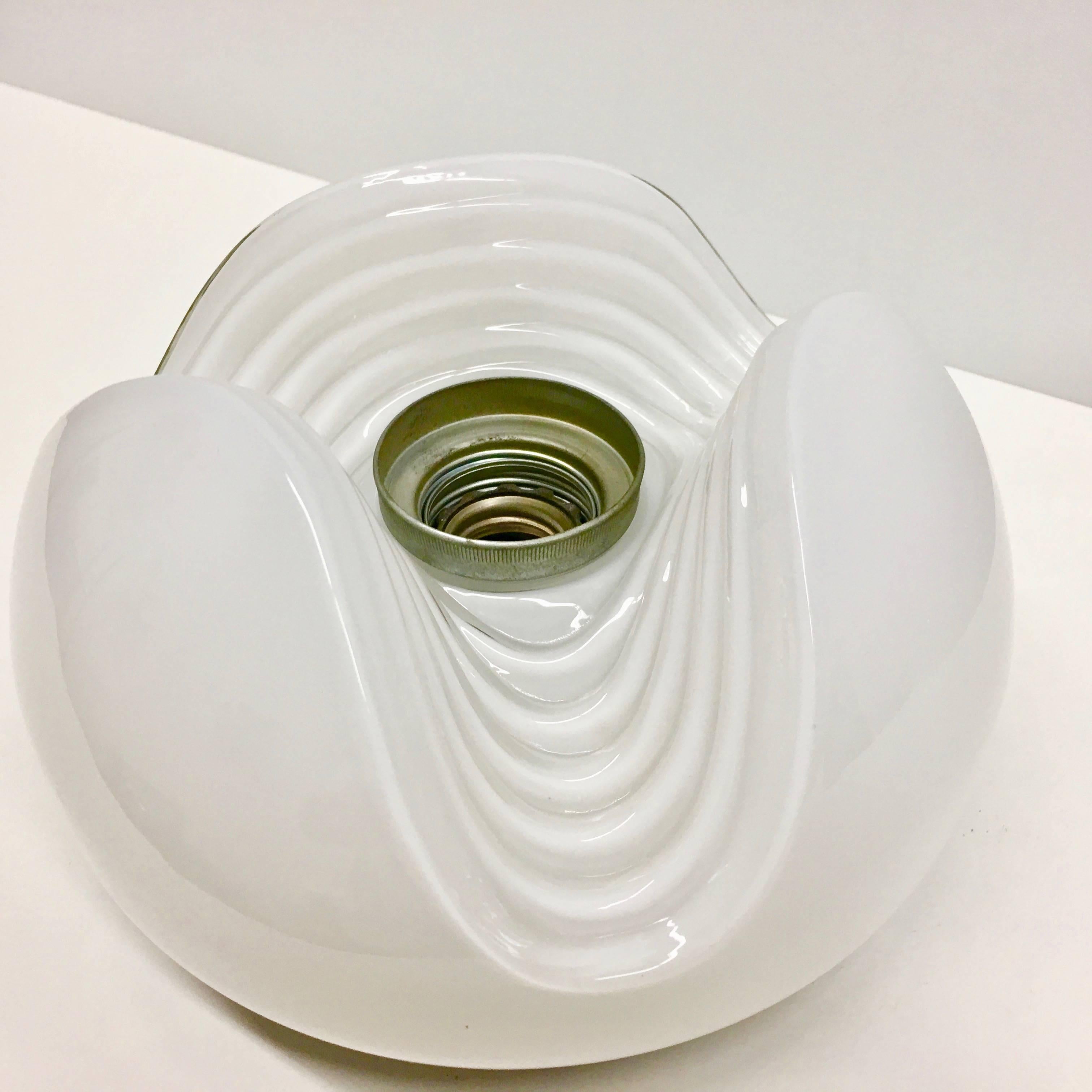 Mid-20th Century Peill & Putzler Glass Vintage Biomorphic Flush Mount Koch Lowy, 1960s