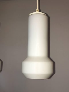 Pair of Milk Glass Lamp Pendants by Doria Leuchten, 1960s