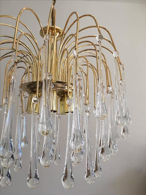 Vintage Italian Muranco Amber Art Glass Chandelier Teardrop Prism Vintage Italian Muranco Amber Art Glass Chandelier Teardrop Prism