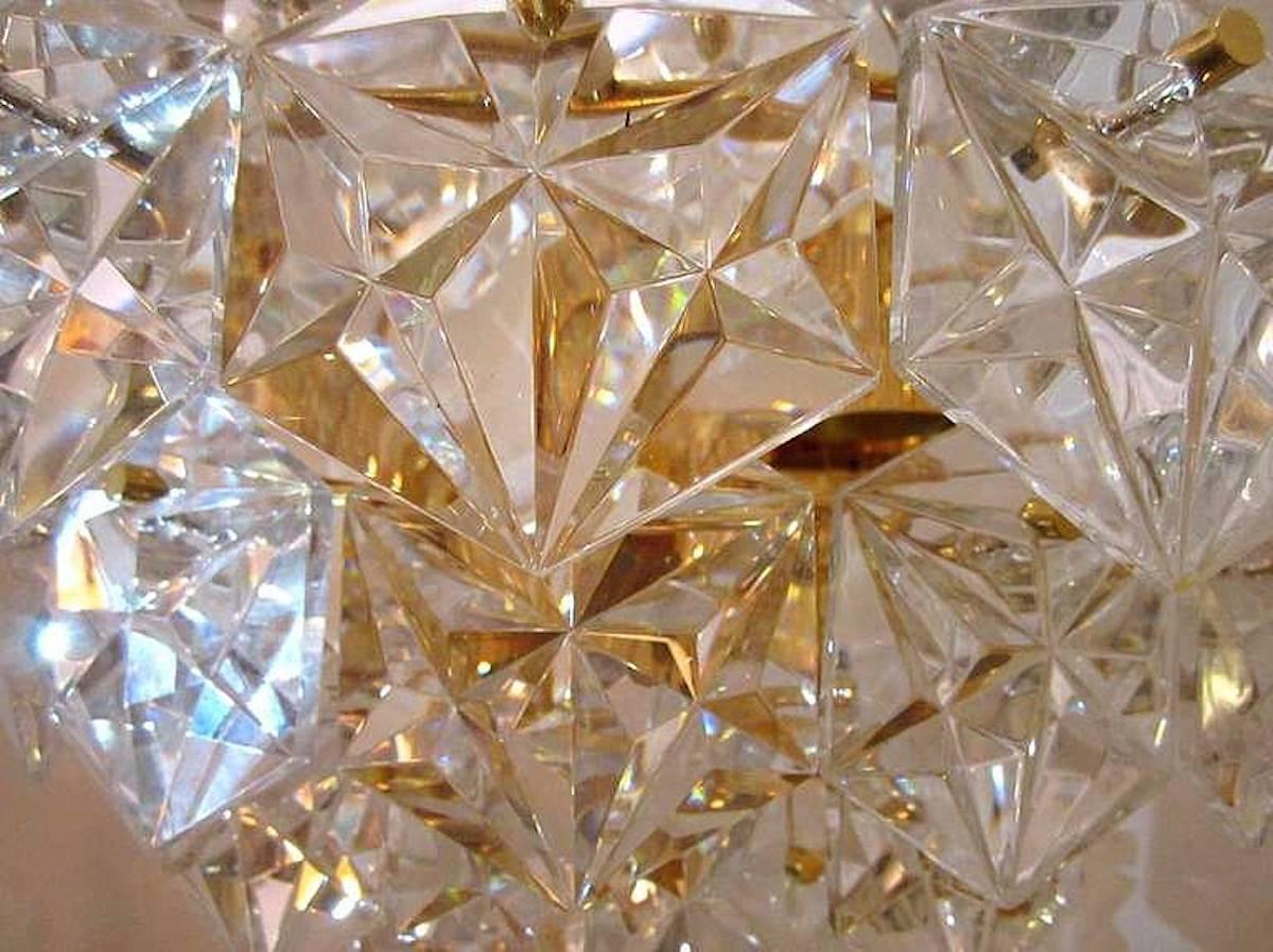Brass Impressive Pair of Kinkeldey Crystal Sconces For Sale