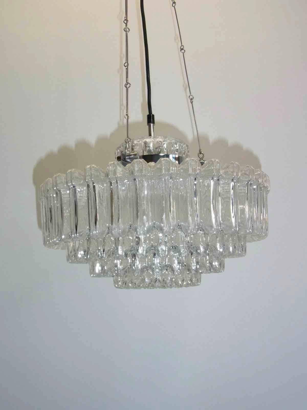 Beautiful Doria Leuchten Cake Shape Glass Pendant Chandelier 3