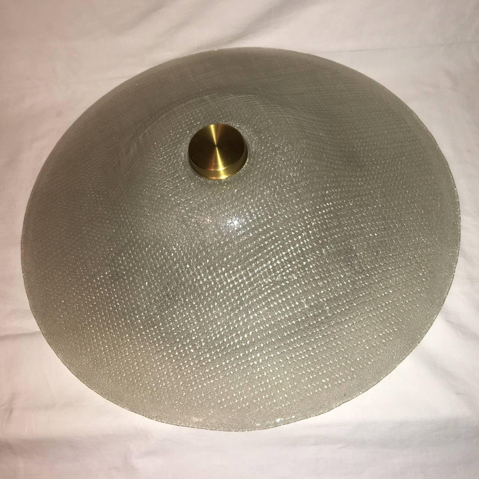 German Huge Peill and Putzler Flush Mount Ceiling Lamp - Koch and Lowy Style For Sale