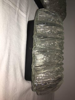 Pair of Ice Glass Sconces Leaf Form