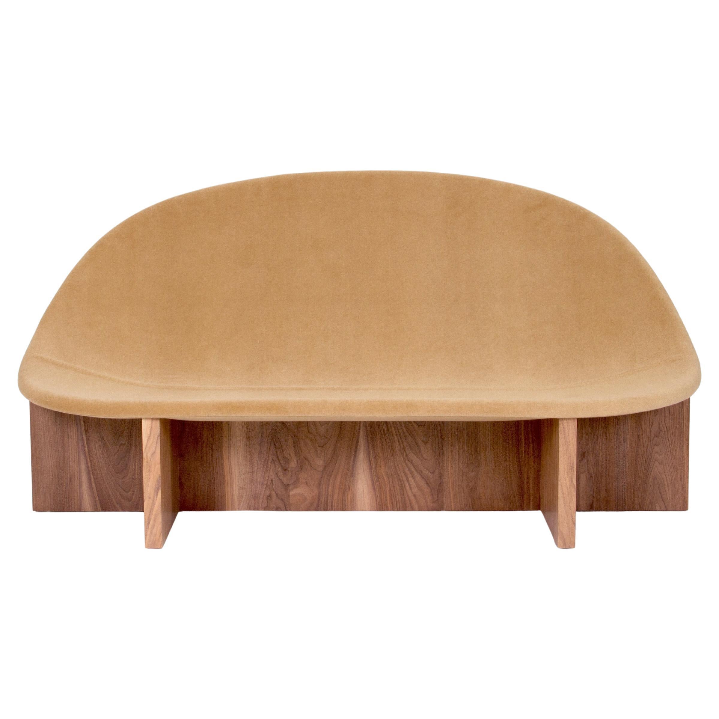 NIDO Sofa in Solid Walnut and Maharam Wool Velvet Upholstery
