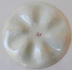 19th Century Majolica Pink and White Oyster Plate S. Fielding and Co