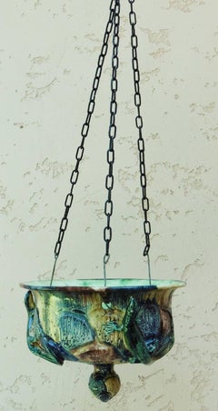 Majolica Hanging Lizards Planter Thomas Sergent, circa 1880