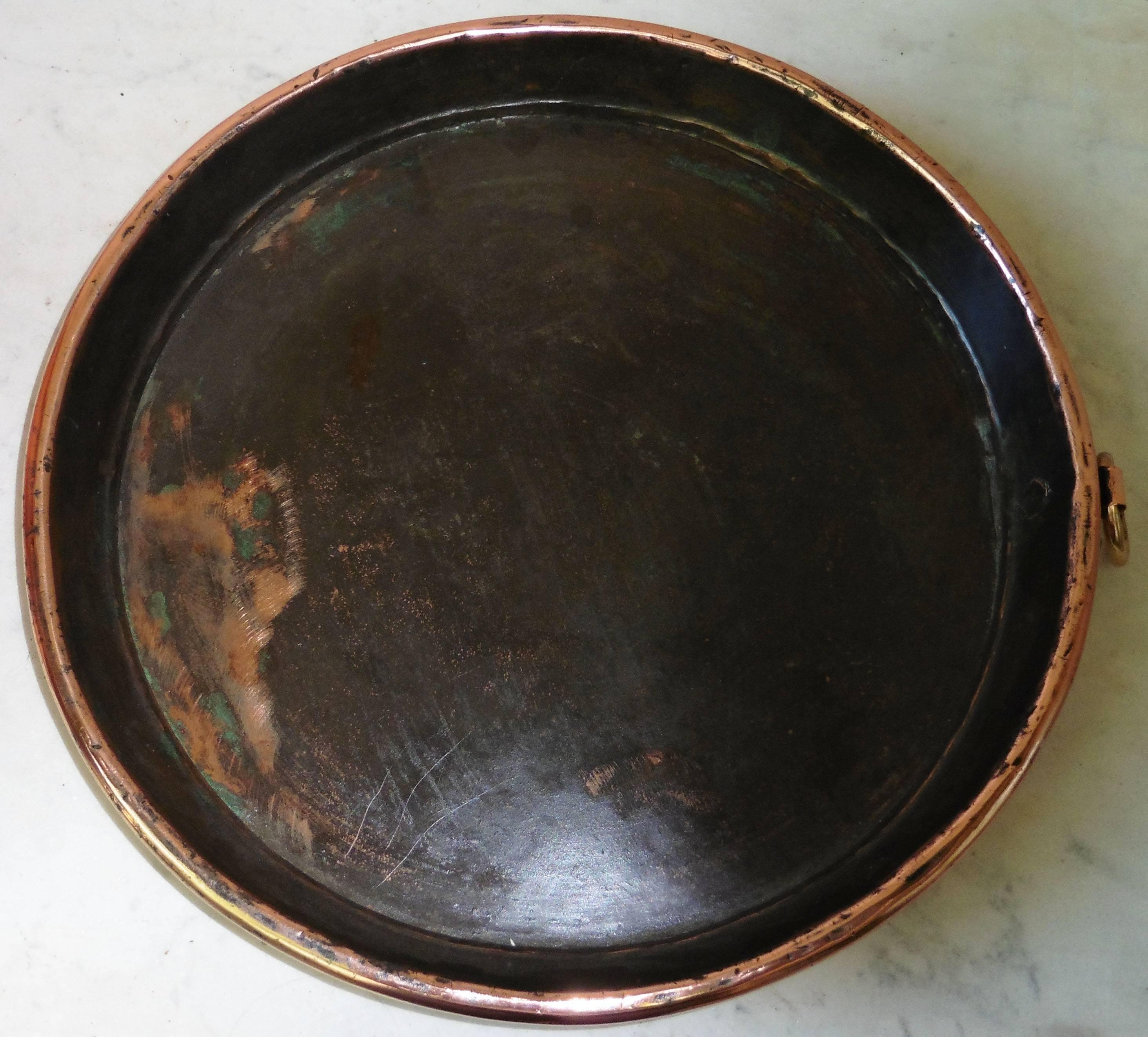 French Provincial Large 19th Century, French Copper Pie Platter Pan