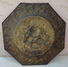 Vassoio di frutta francese in ottone di grandi dimensioni, 1890 circa