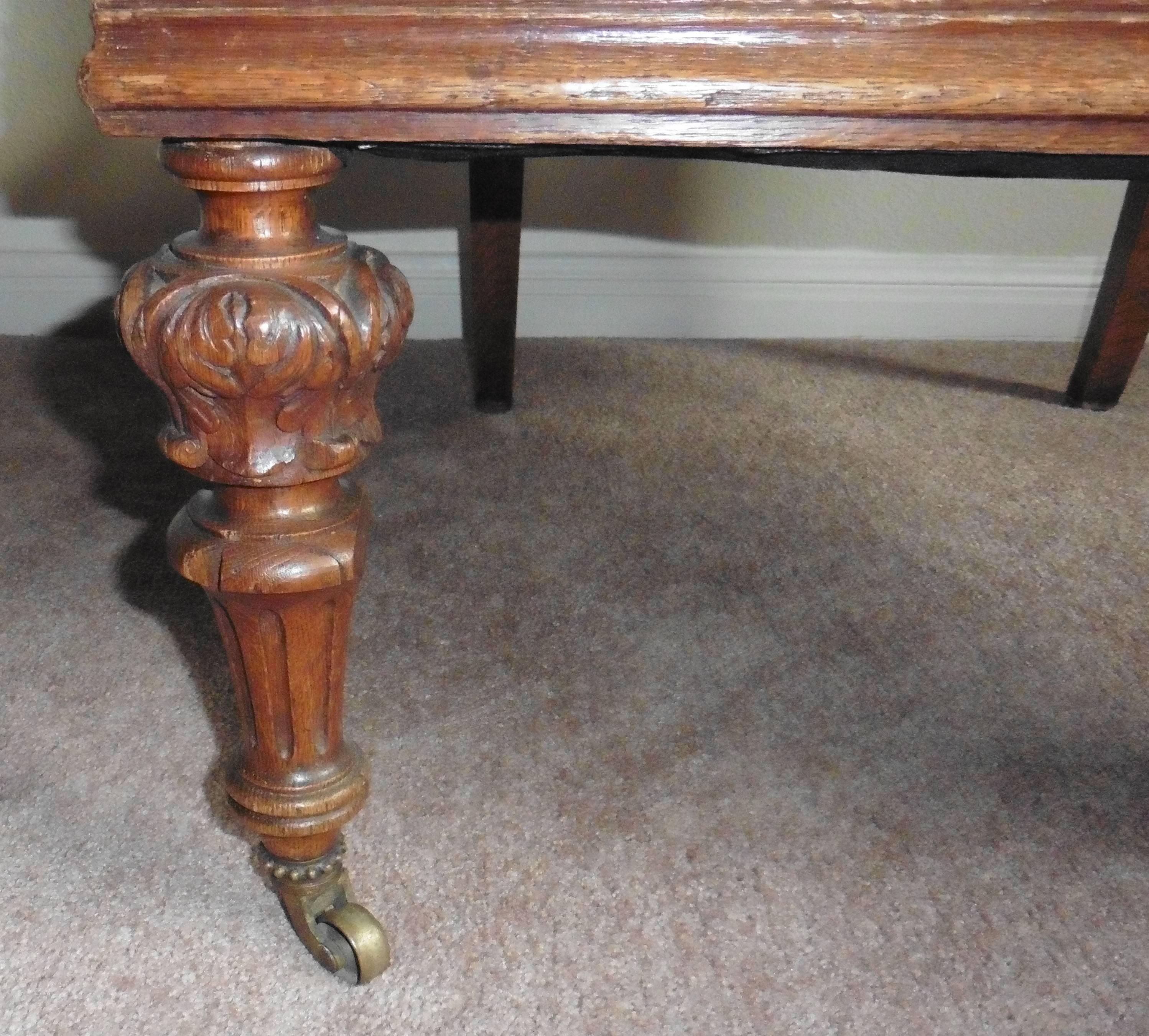 Pair of French Large Oak Armchairs, circa 1880 In Good Condition For Sale In Austin, TX