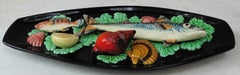 Majolica Palissy Mackerel Wall Platter Attributed to Vallauris, circa 1950