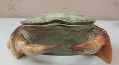 Majolica Crab Box Fives Lille, circa 1900