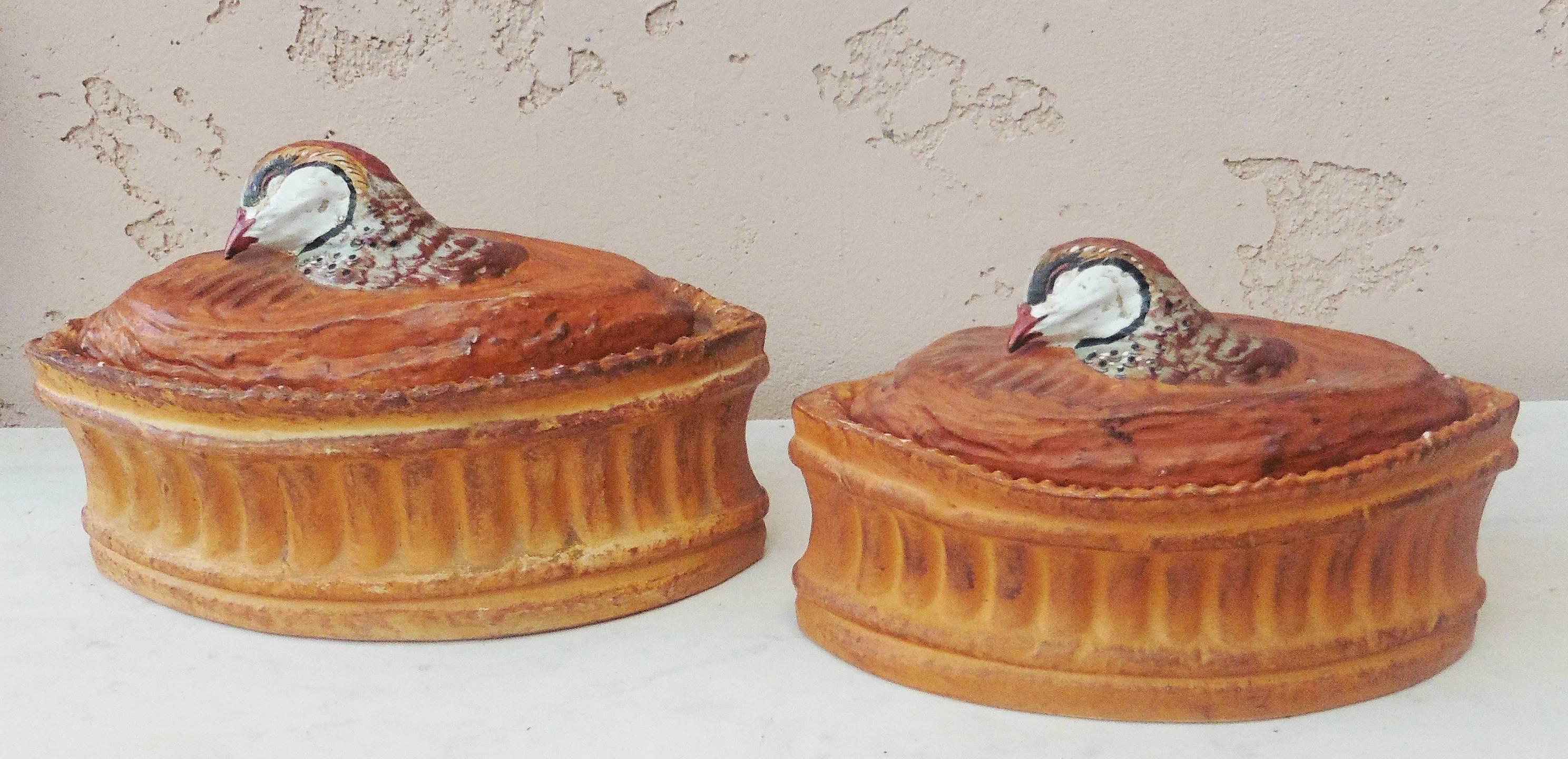 Early 20th Century French Trompe L'oeil Porcelain Partridge Pâté Tureen Pillivuyt Mehun
