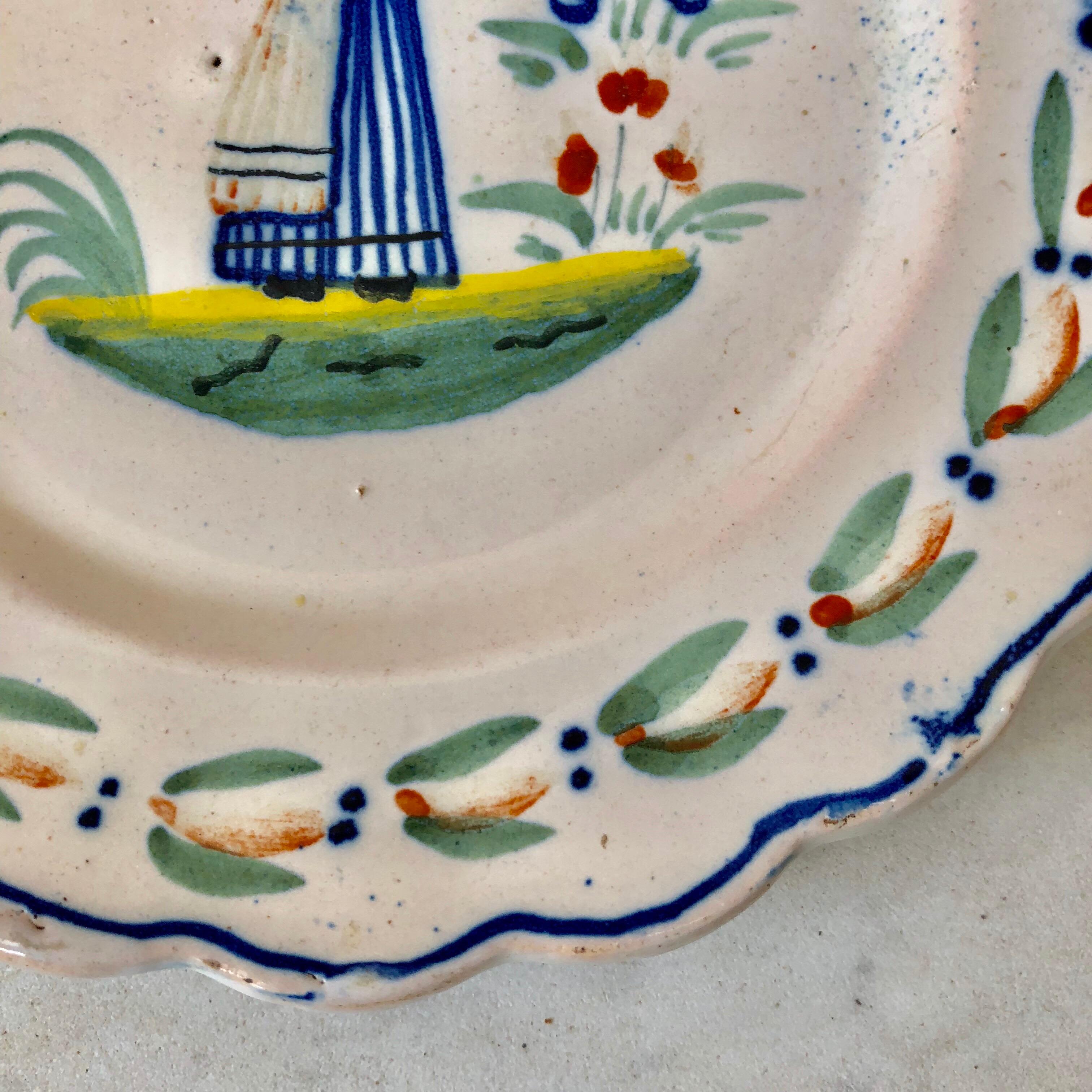 French Provincial French Faience Quimper Plate, circa 1900