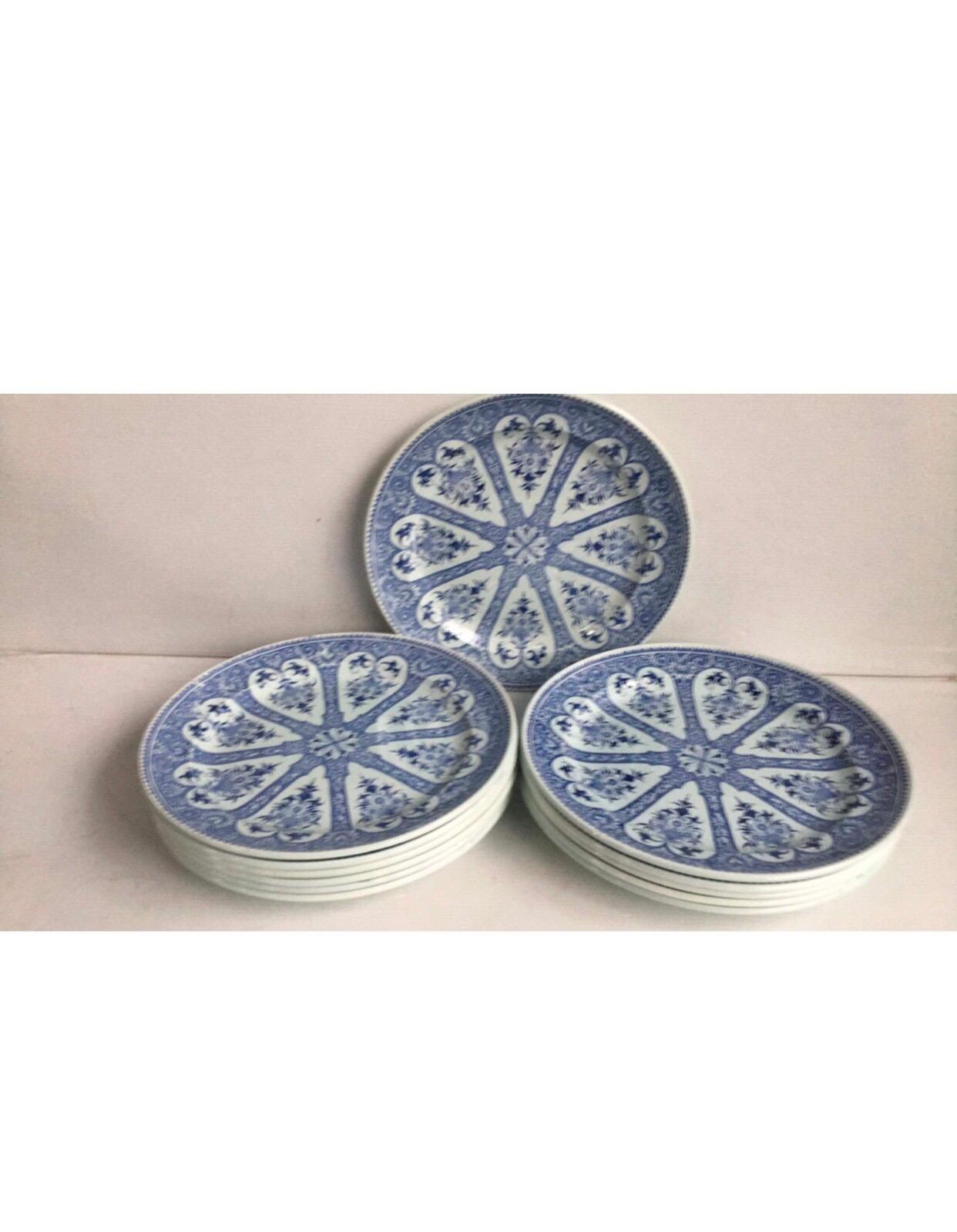 Late 19th Century 19th Century French Blue and White Faience Dinner Plate Sarreguemines