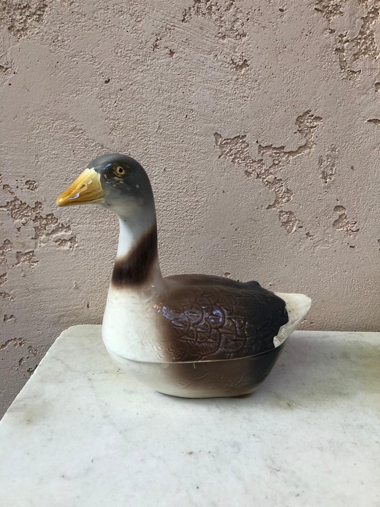 Majolica Goose Tureen, circa 1950 For Sale at 1stDibs