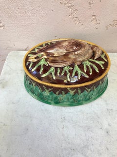 19th Century English Majolica Game Pie Dish George Jones