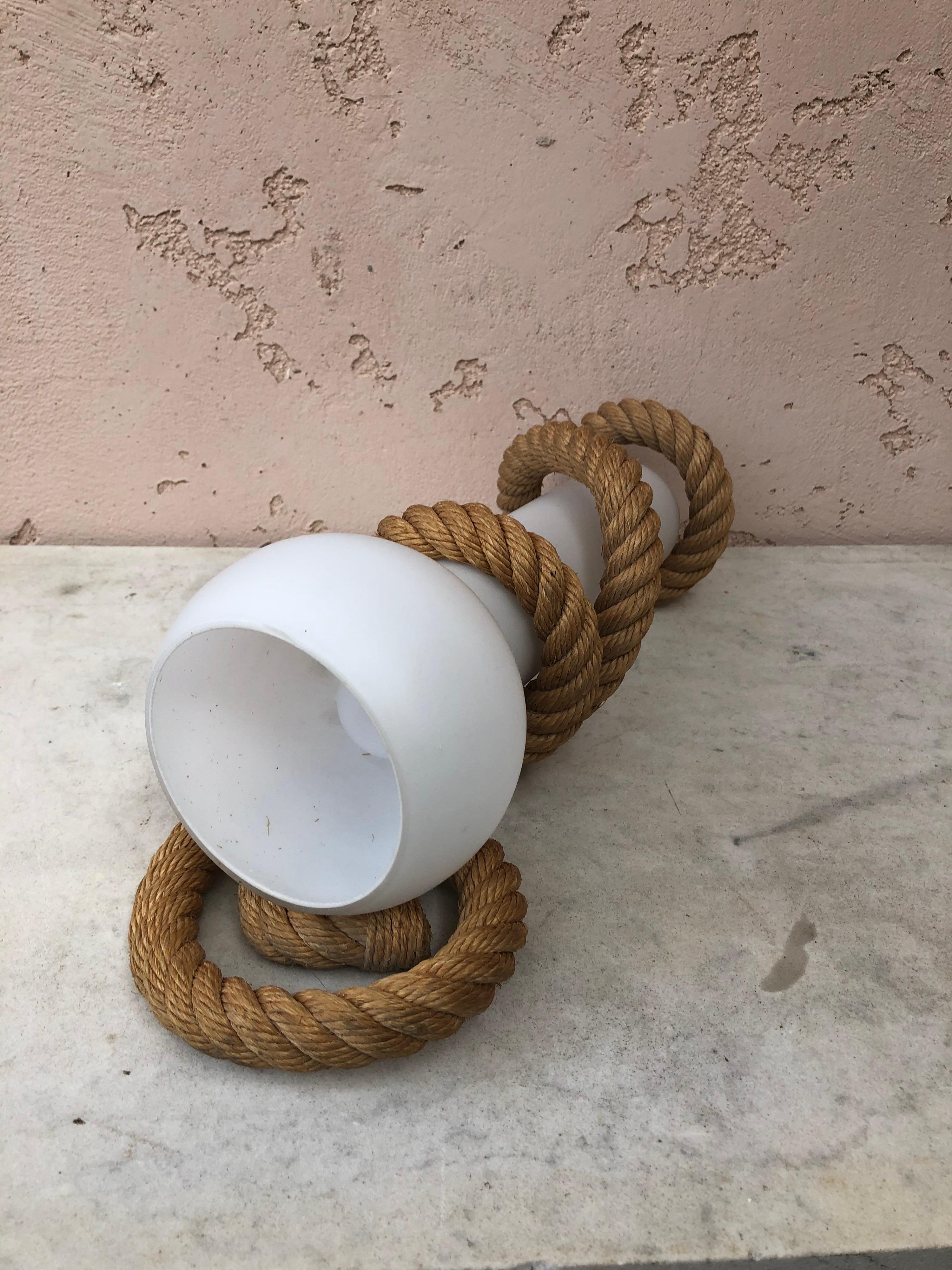 Mid-Century Unusual Rope Sconce Adrien Audoux & Frida Minet For Sale 2