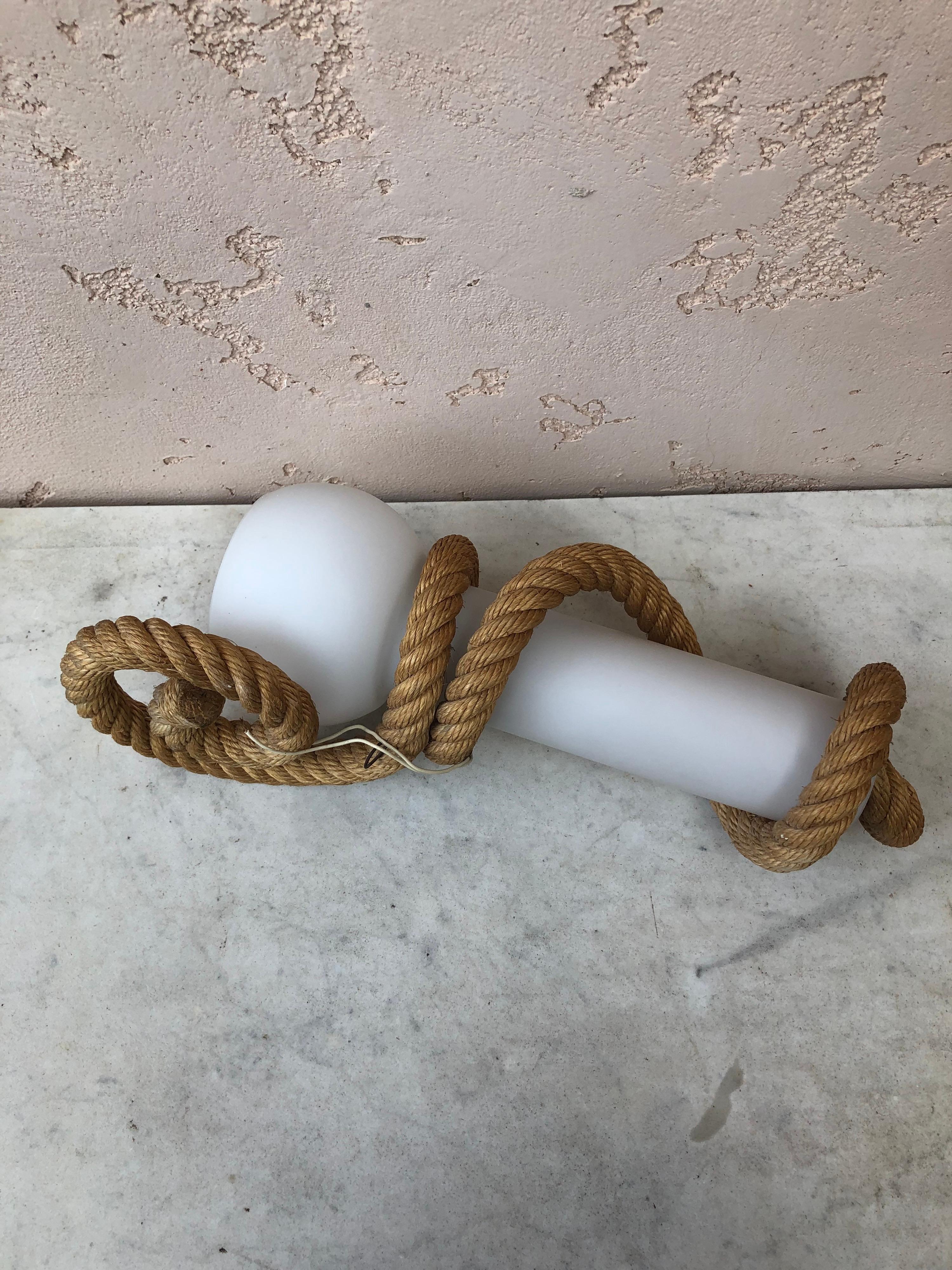 Mid-Century Unusual Rope Sconce Adrien Audoux & Frida Minet For Sale 4