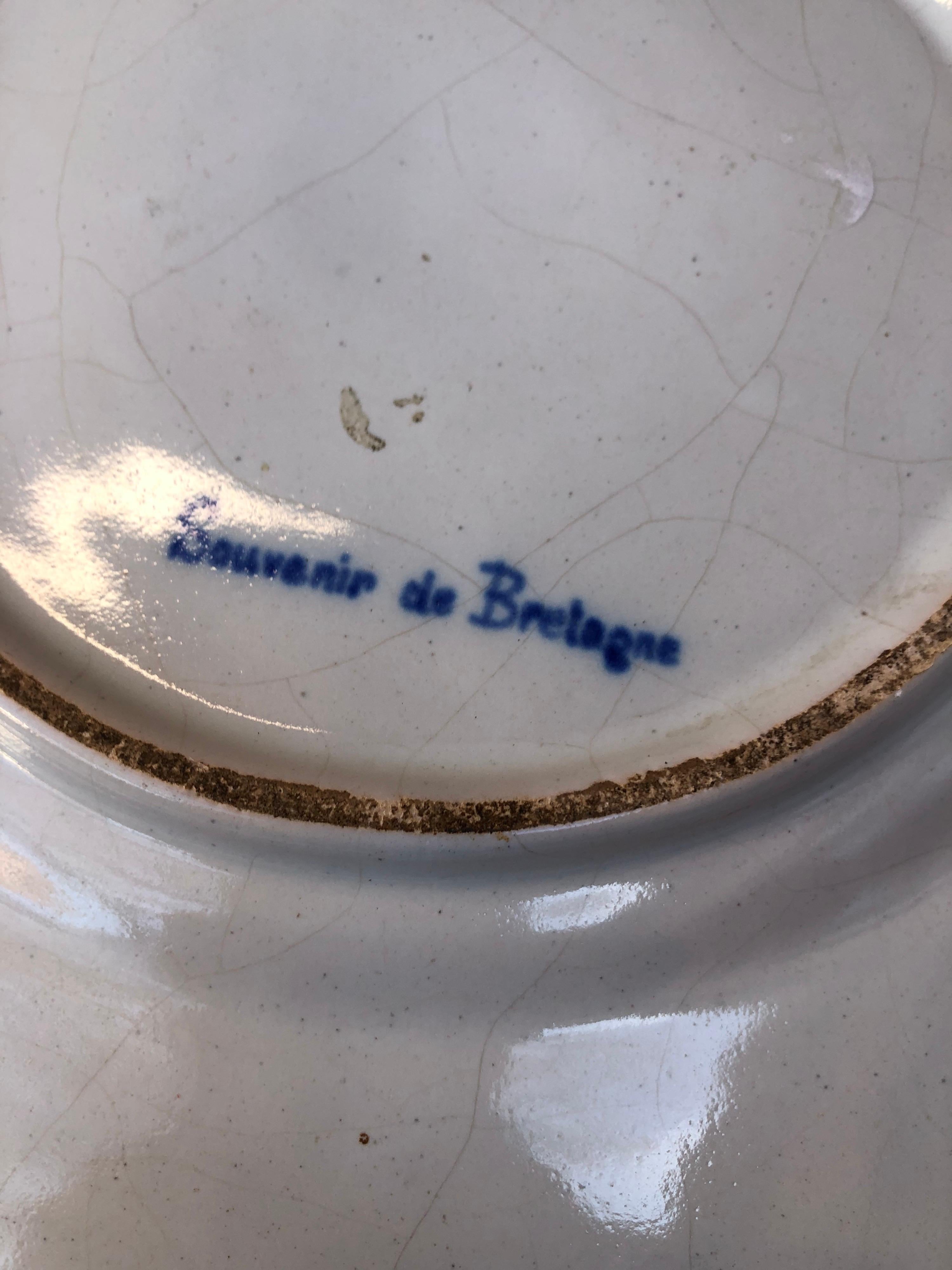 Late 19th Century Large French Faience Platter Fourmaintraux Desvres, circa 1890