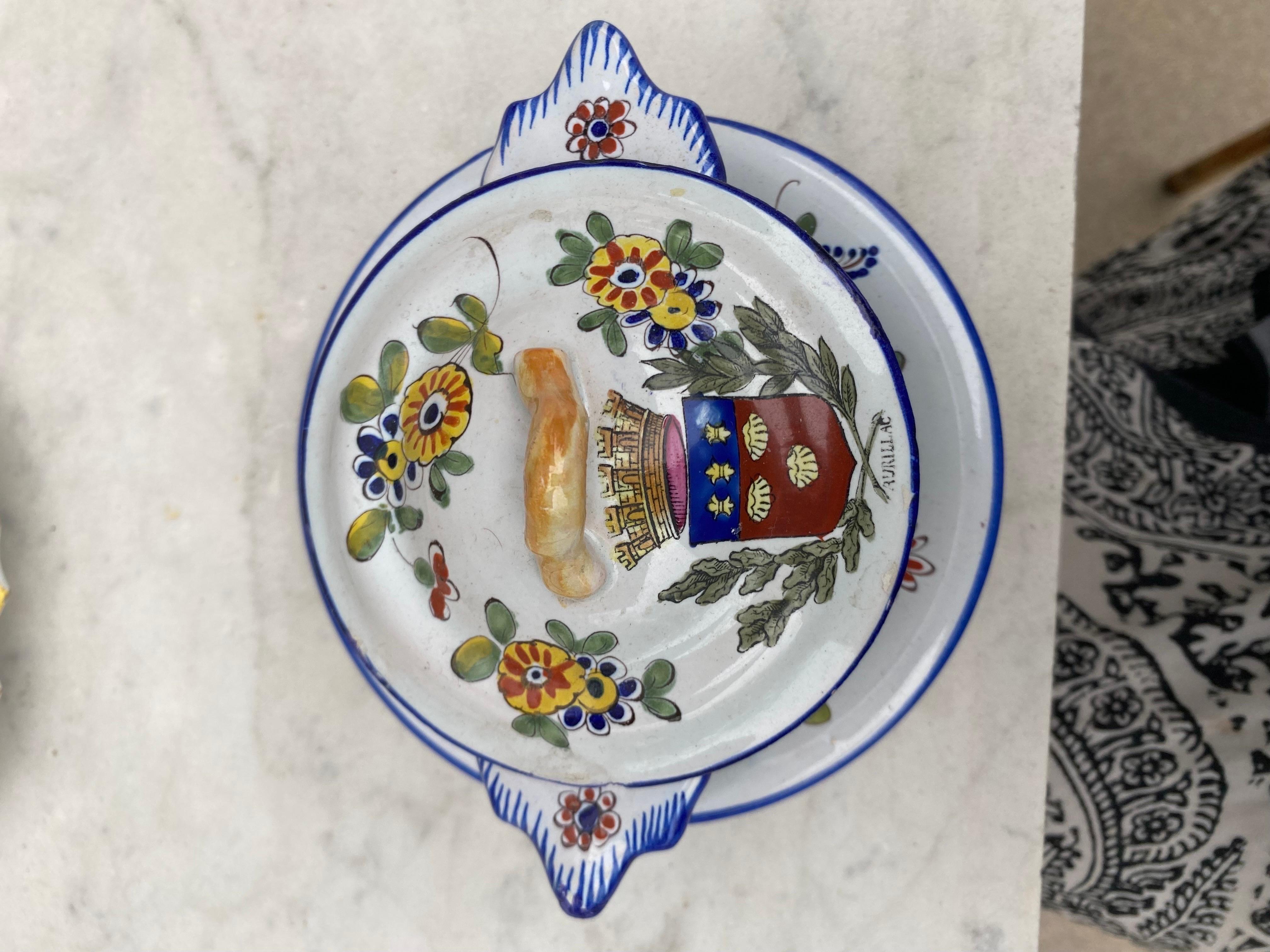 Zuppiera francese in maiolica Keller & Guerin Saint Clement, circa 1900 in vendita 2
