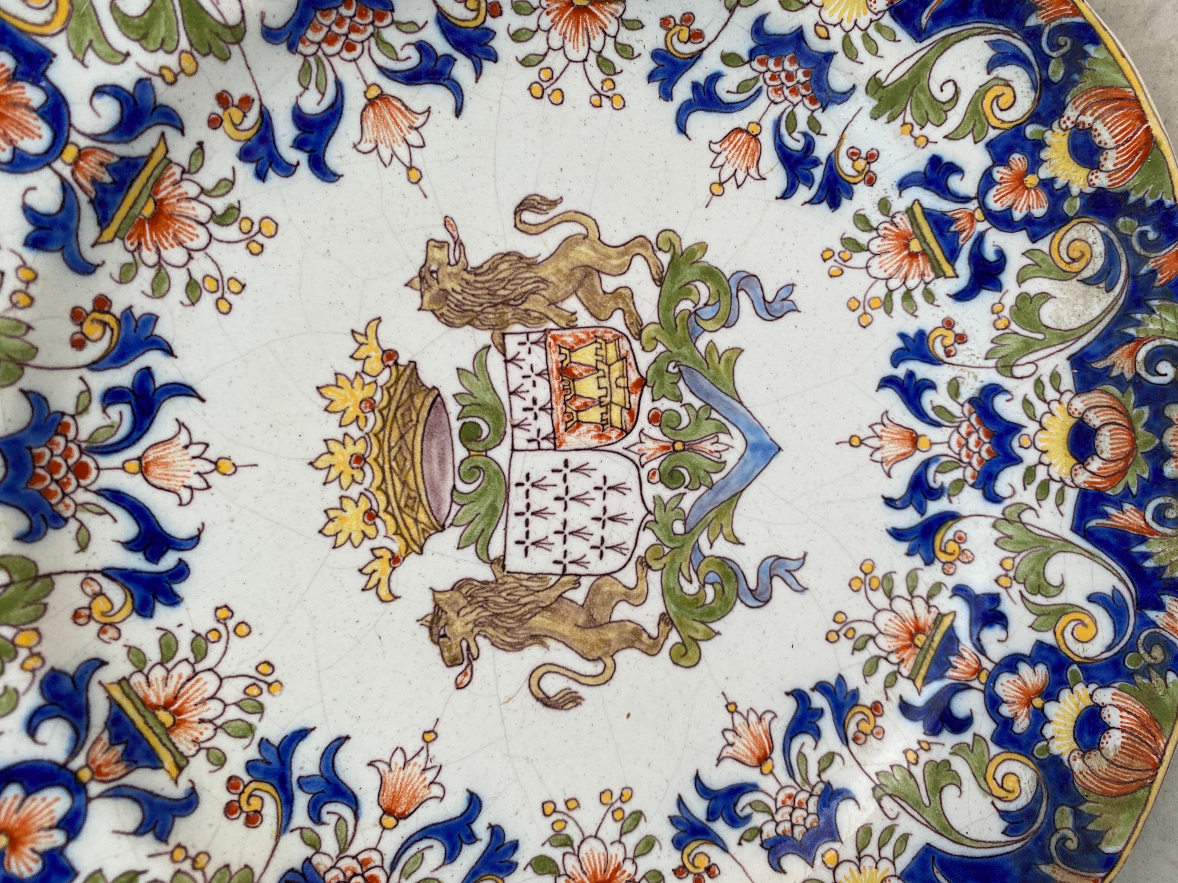 Large French Faience Platter Fourmaintraux Desvres, circa 1890 6