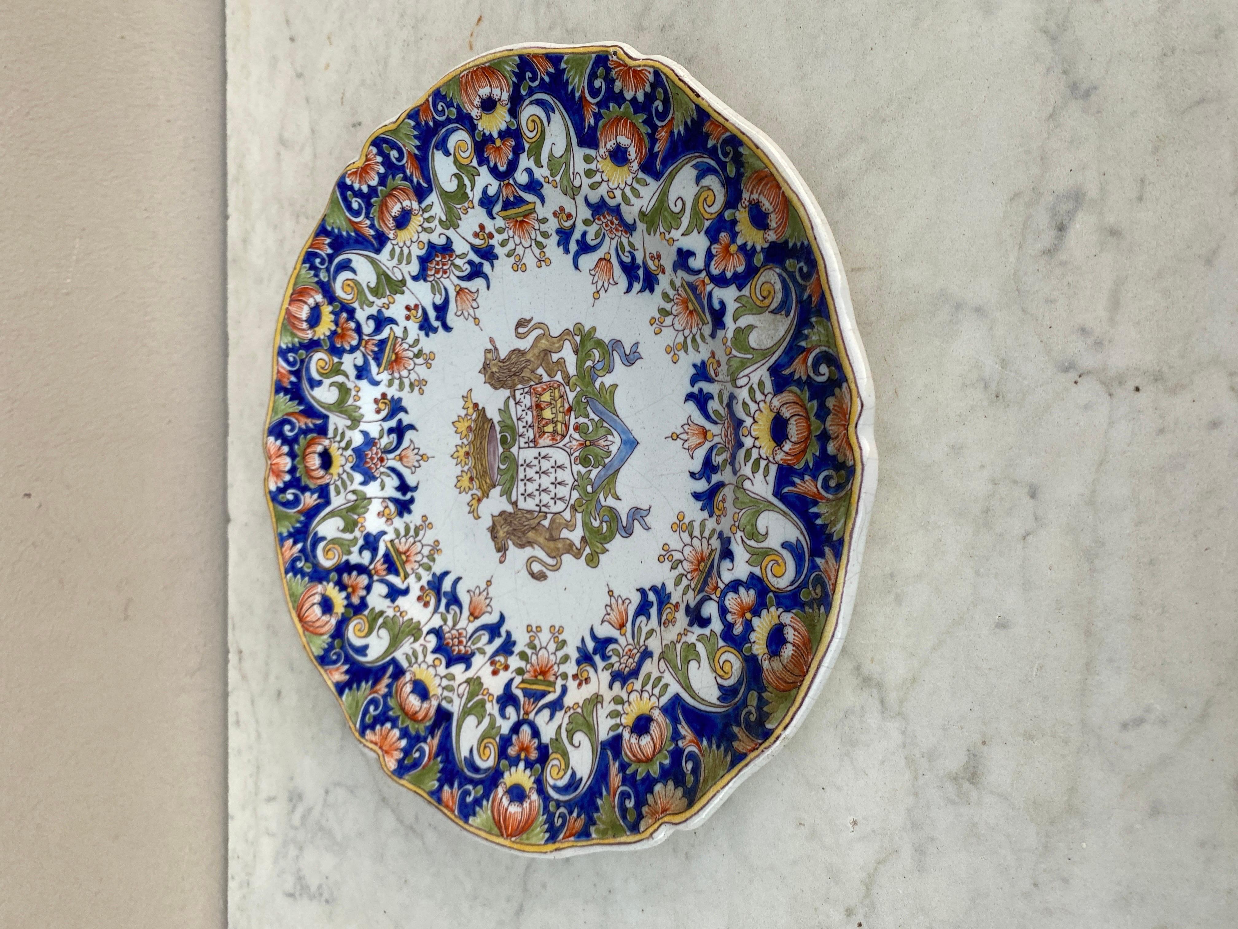 Large French Faience Platter Fourmaintraux Desvres, circa 1890 7