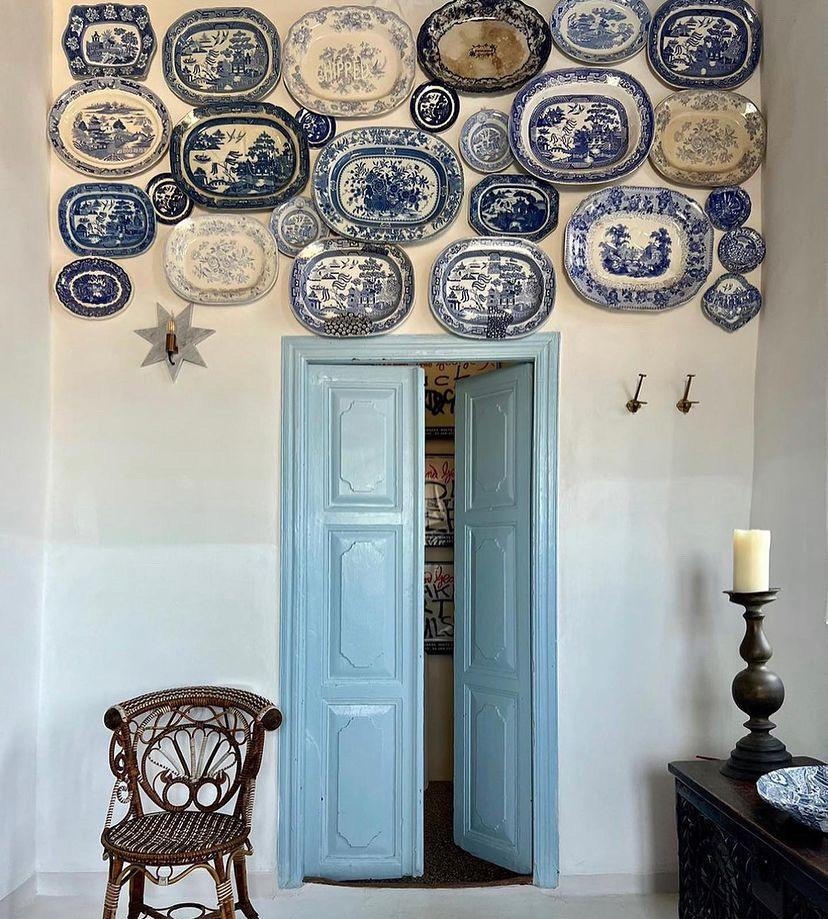 19th Century Large Blue & White Platter Jardiniere Sarreguemines For Sale 6