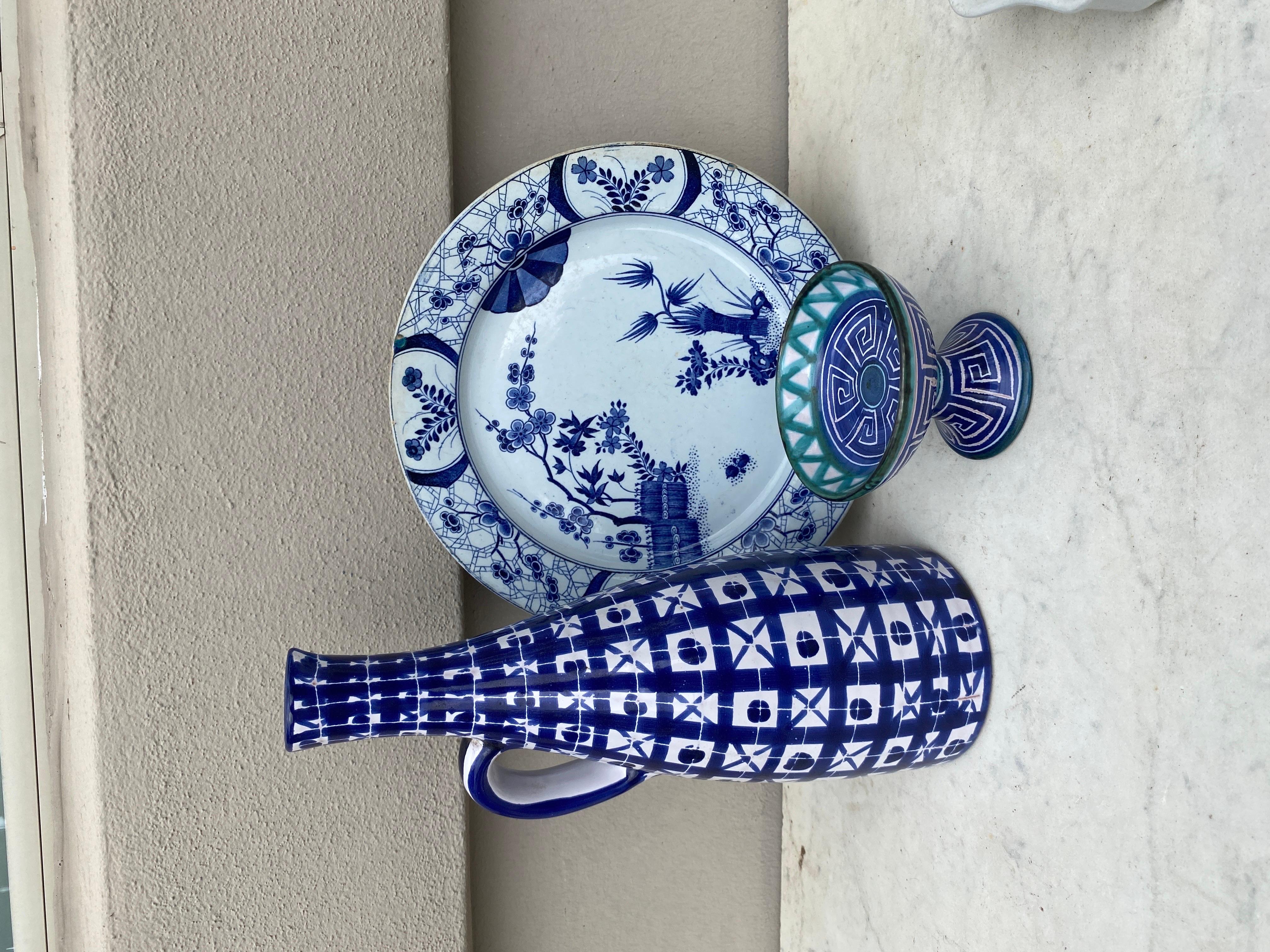 Blau-weißer Japon Creil & Montereau-Teller aus dem 19. Jahrhundert im Zustand „Gut“ im Angebot in Austin, TX