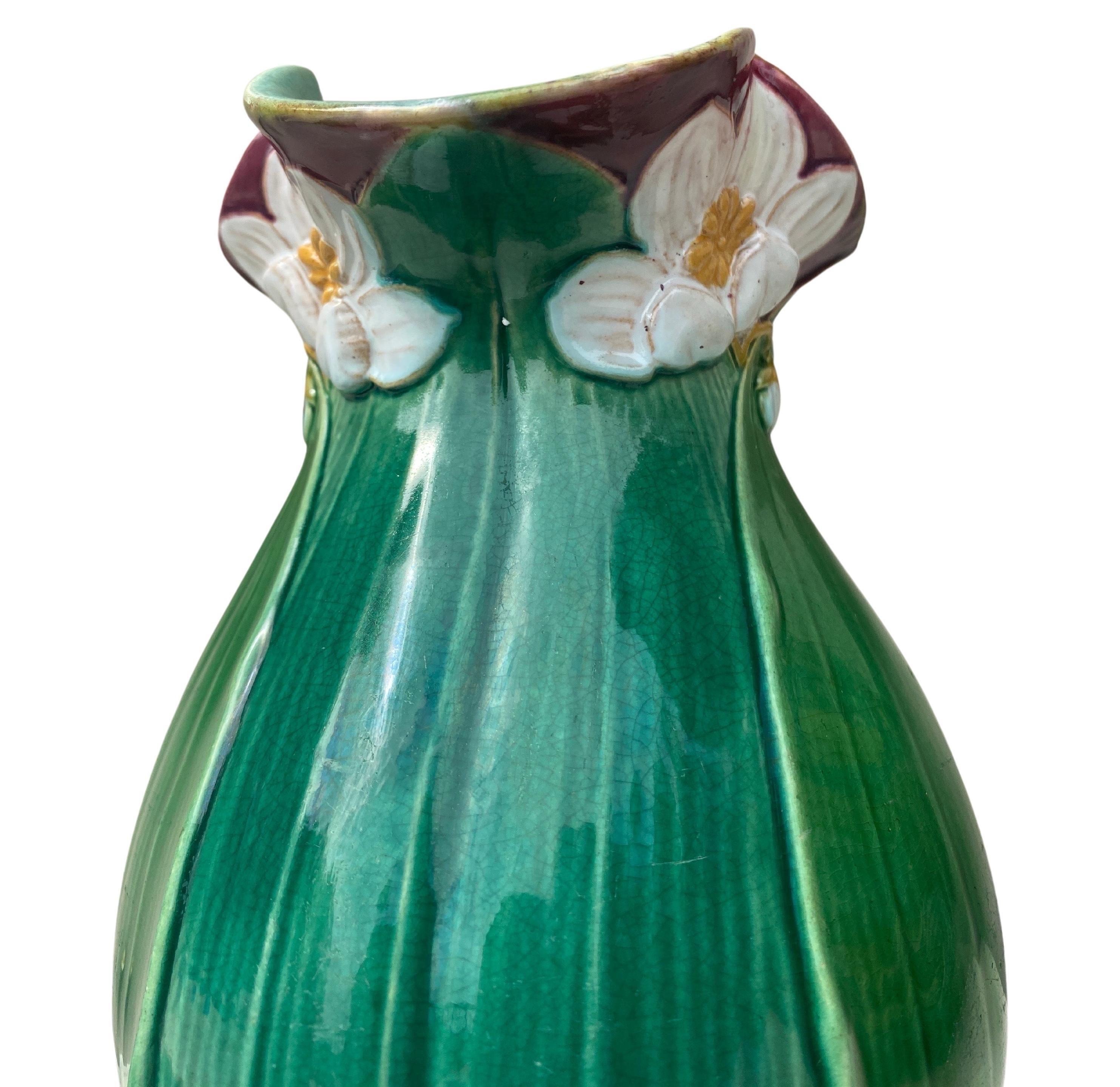 19th Century Victorian Majolica Minton Lily Pitcher For Sale 1