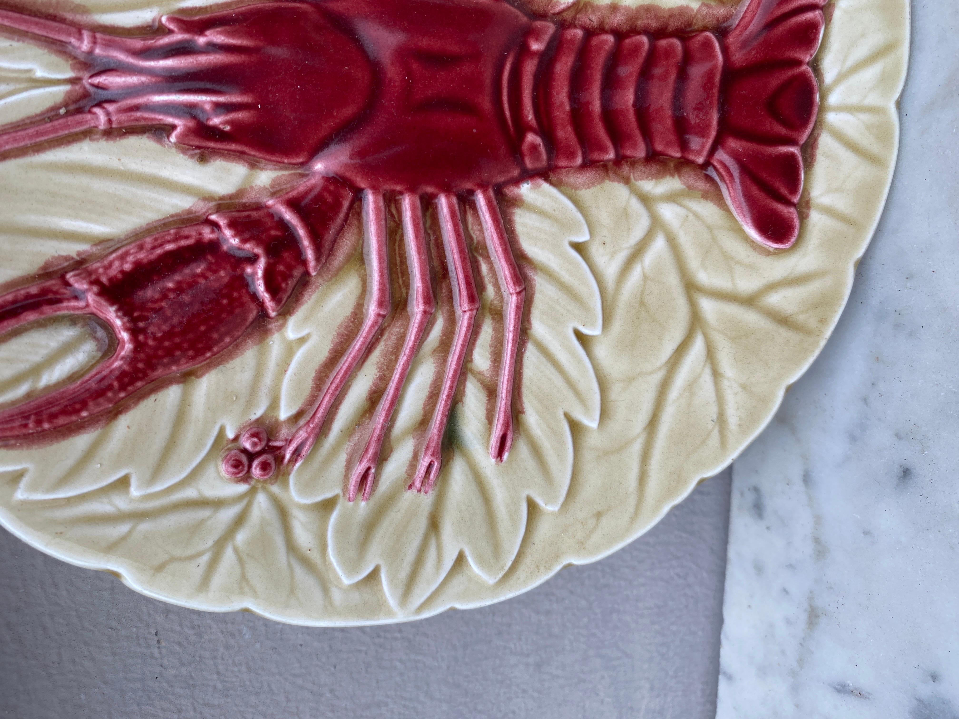 Ceramic Majolica Crawfish or Lobster Plate Schutz Cilli, circa 1900 For Sale