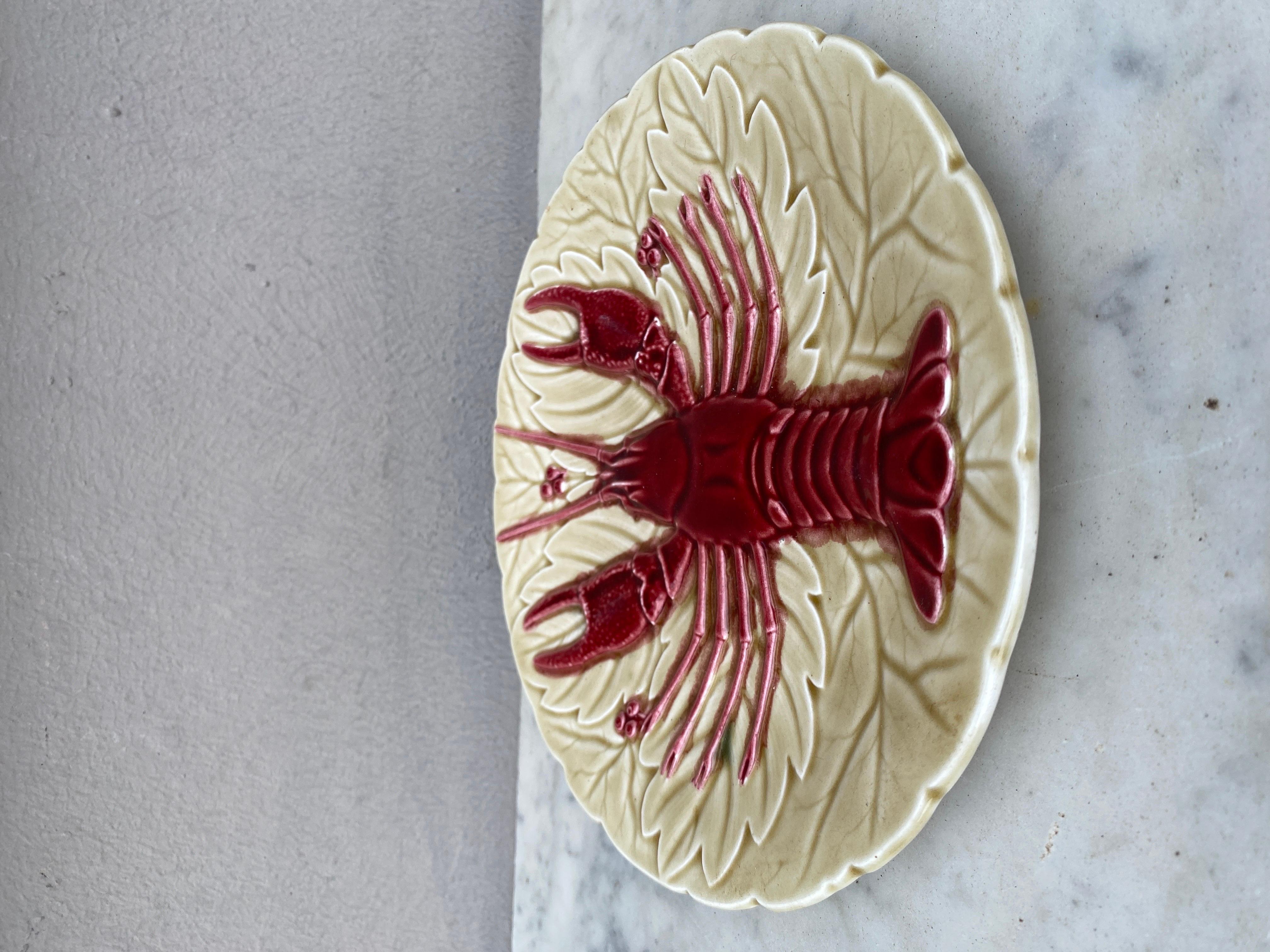 Majolica Crawfish or Lobster Plate Schutz Cilli, circa 1900 For Sale 2