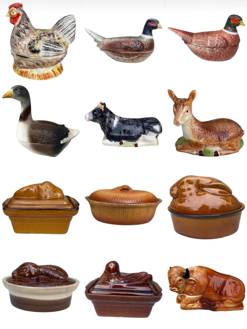 Sopera de pato de mayólica francesa, hacia 1950 Cerámico en venta