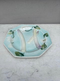Majolica Octogonal Water Lily Asparagus Plate Saint Clement