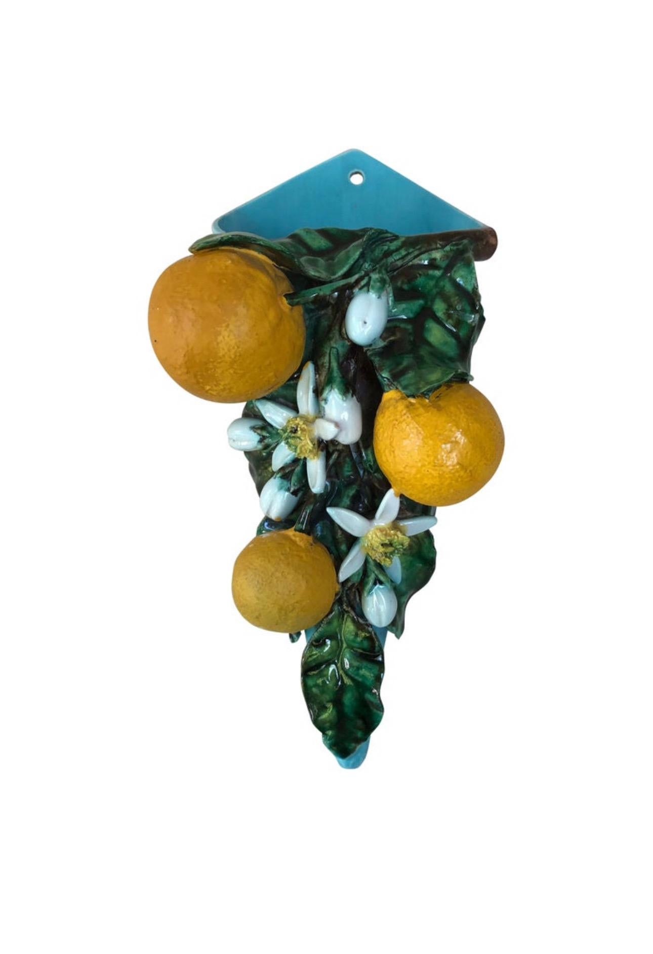 Ceramic Majolica Oranges Plate Keller & Guerin Saint Clement For Sale