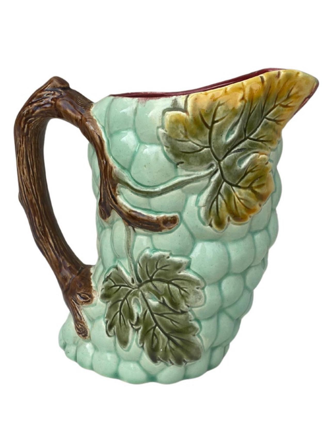 Majolica Grapes Plate Keller & Guerin Saint Clement For Sale 3