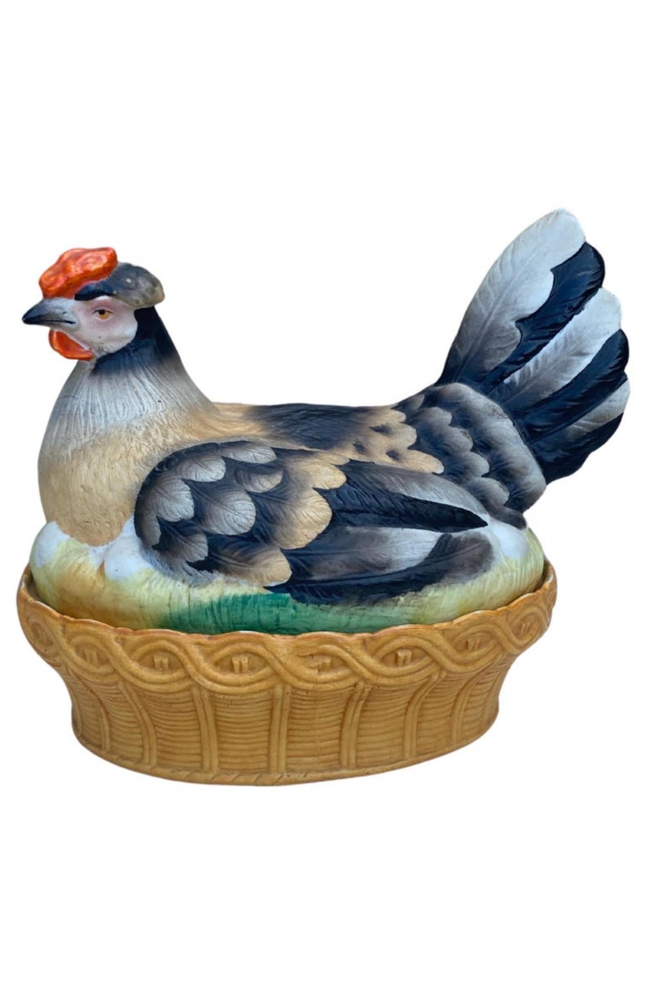Vaso a gallina in maiolica francese del XIX secolo Jerome Massier in vendita 6