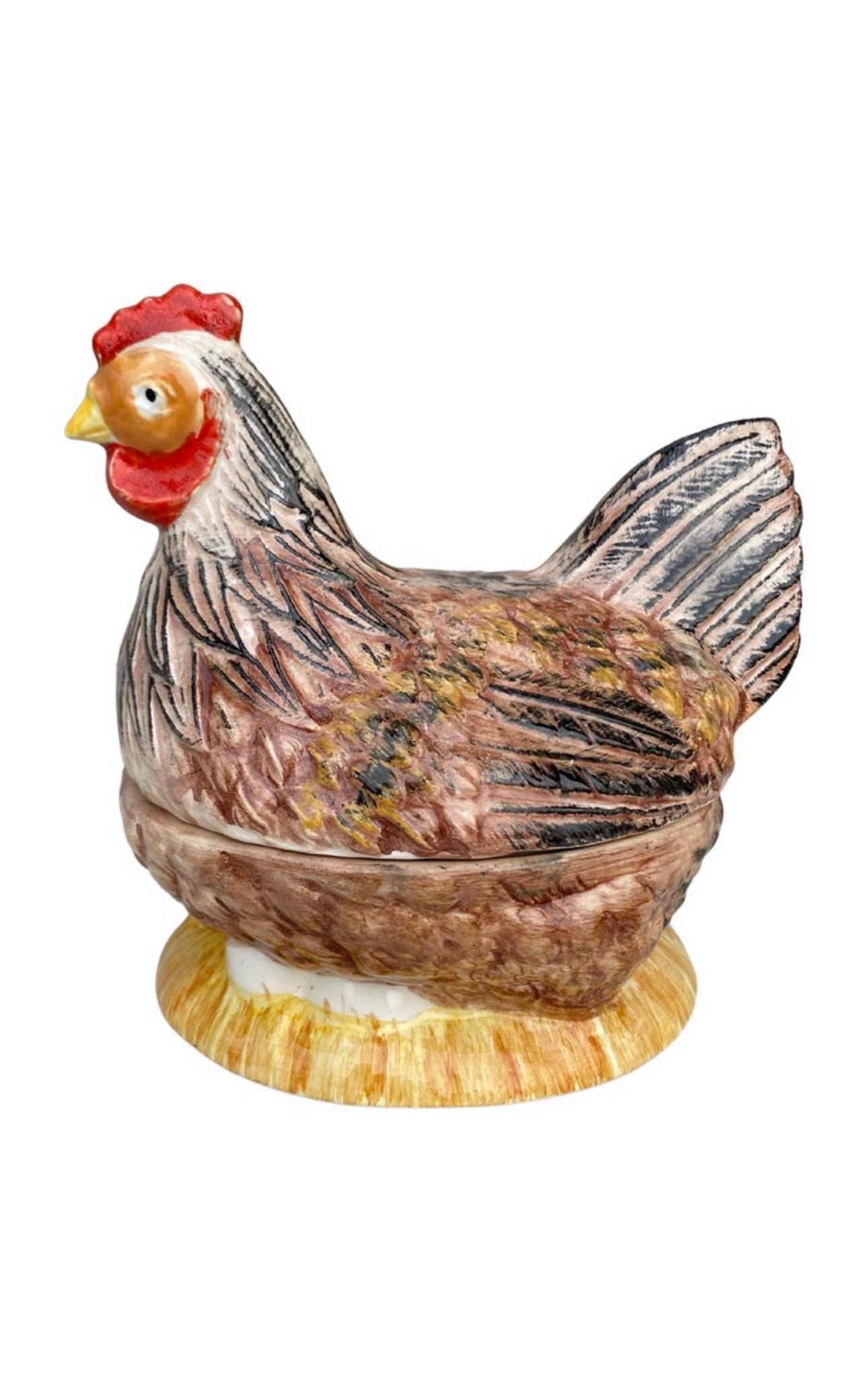 Vaso a gallina in maiolica francese del XIX secolo Jerome Massier in vendita 7