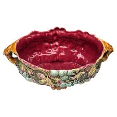 19th Century French Majolica Chesnut Jardinière Onnaing