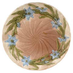 Austrian Majolica Flower Plate, circa 1900