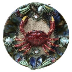 Majolica Palissy Portuguese Crab Wall Platter, circa 1940