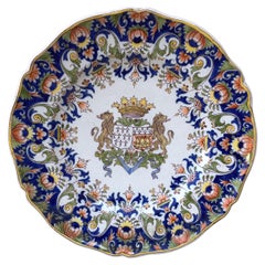 Large French Faience Platter Fourmaintraux Desvres, circa 1890