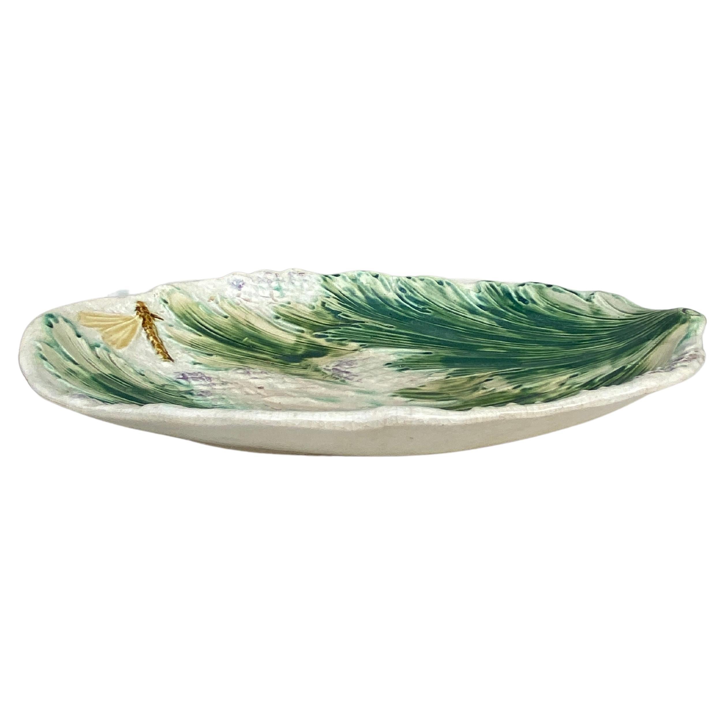 Rare French Majolica Asparagus Platter, circa 1880 In Good Condition For Sale In Austin, TX