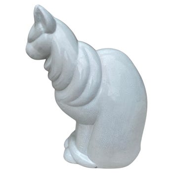 Henri Delcourt and Jacques Adnet and White Faience Cat, 1930