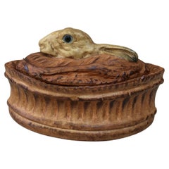 French Trompe L'oeil Porcelain Rabbit Pâté Tureen Pillivuyt Mehun