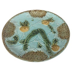 Majolica Parakeets Plate Salins, circa 1890