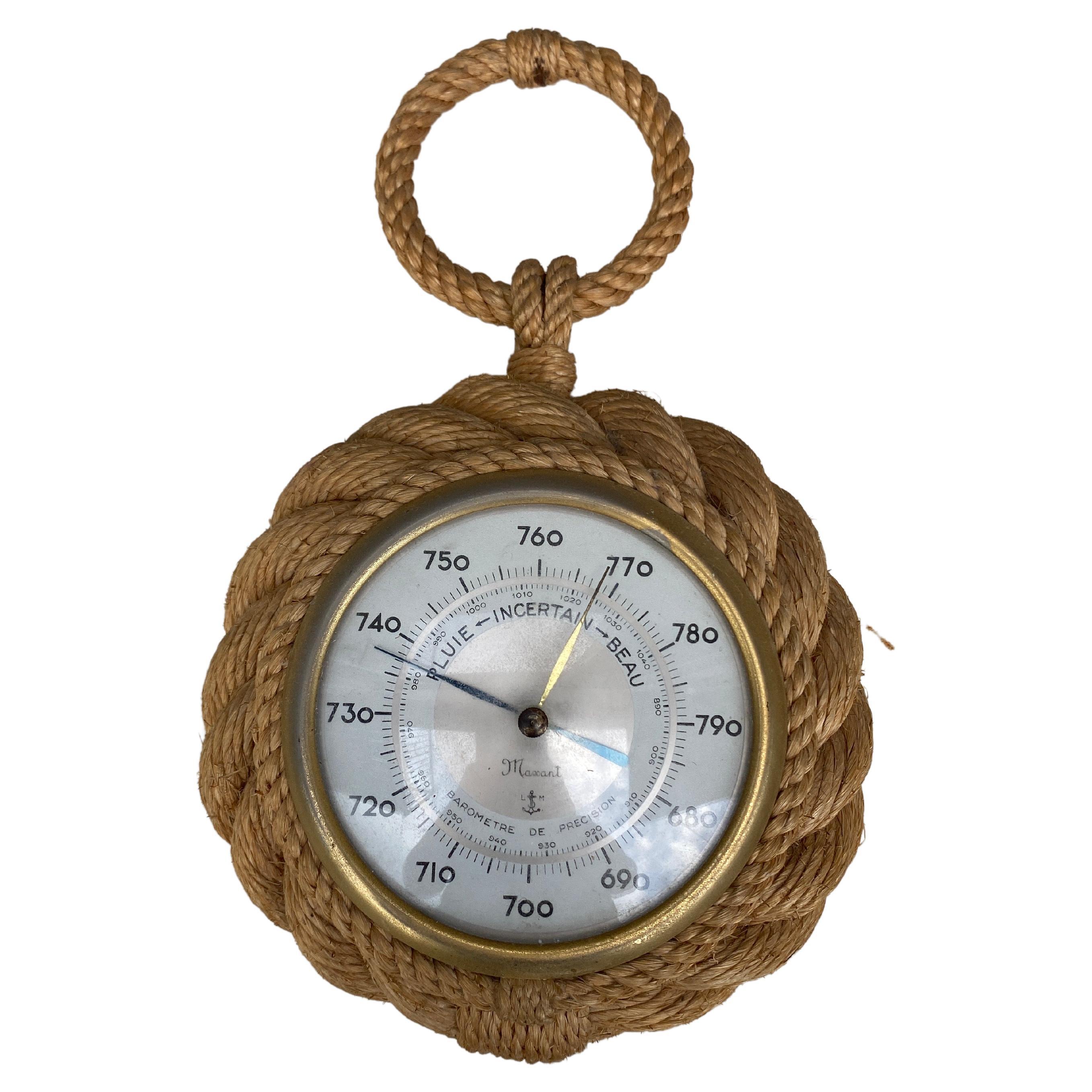 Mid-Century Small Rope Barometer Adrien Audoux & Frida Minet For Sale